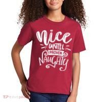 Nice Until Proven Naughty Kids T-Shirt thumb 2