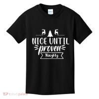 Nice Until Proven Naughty Kids T-Shirt thumb 0