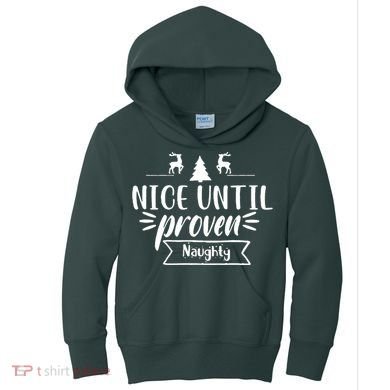Nice Until Proven Naughty Kids Hoodie