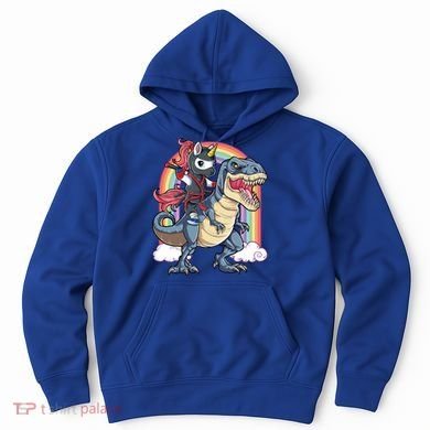 Ninja Unicorn Riding Dinosaur T Rex Funny Rainbow Gift Hoodie
