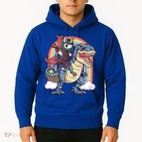 Ninja Unicorn Riding Dinosaur T Rex Funny Rainbow Gift Hoodie thumb 2