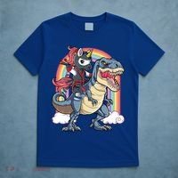 Ninja Unicorn Riding Dinosaur T Rex Funny Rainbow Gift T-Shirt thumb 5