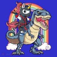 Ninja Unicorn Riding Dinosaur T Rex Funny Rainbow Gift Women's Tank Top thumb 5