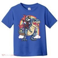 Ninja Unicorn Riding Dinosaur T Rex Funny Rainbow Gift Toddler T-Shirt thumb 0