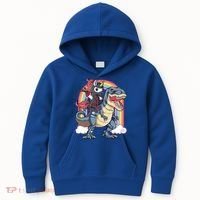 Ninja Unicorn Riding Dinosaur T Rex Funny Rainbow Gift Kids Hoodie thumb 0