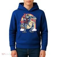 Ninja Unicorn Riding Dinosaur T Rex Funny Rainbow Gift Kids Hoodie thumb 4