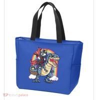 Ninja Unicorn Riding Dinosaur T Rex Funny Rainbow Gift Tote Bag thumb 3