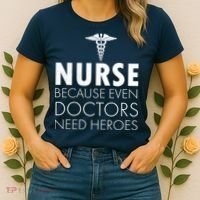 Nurse Because Even Doctors Need Heroes Women's T-Shirt thumb 2