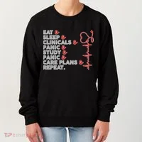 Nurse Eat Sleep Panic Clinicals Repeat Women's Sweatshirt thumb 0