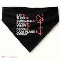 Nurse Eat Sleep Panic Clinicals Repeat USA-Made Doggie Bandana thumb 0