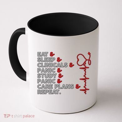 Nurse Eat Sleep Panic Clinicals Repeat Coffee Mug