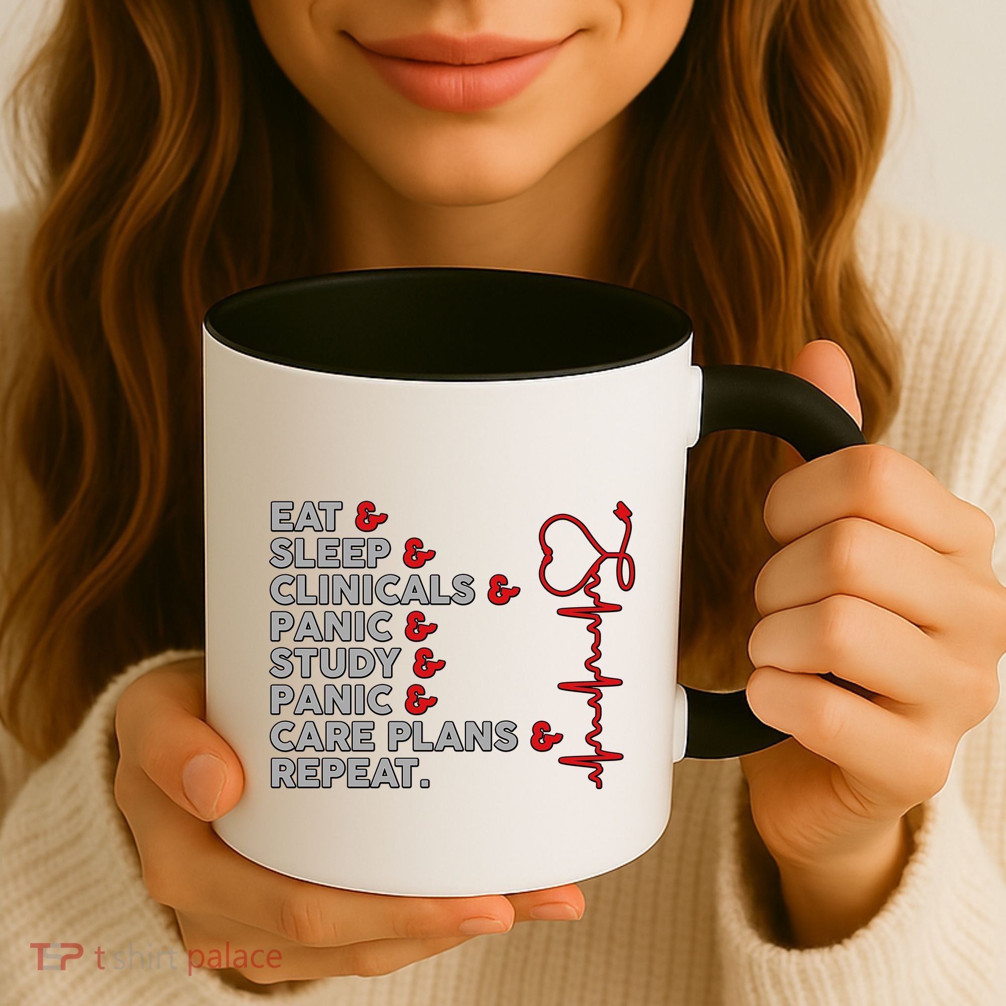 Nurse Eat Sleep Panic Clinicals Repeat Coffee Mug