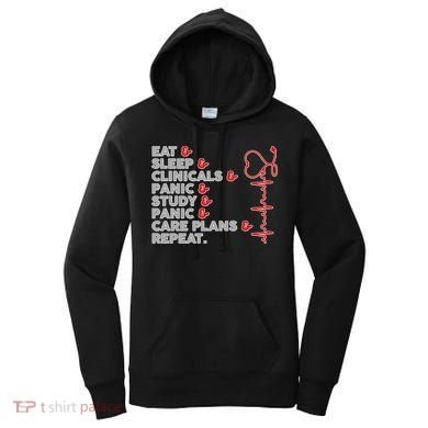 Nurse Eat Sleep Panic Clinicals Repeat Women's Hoodie