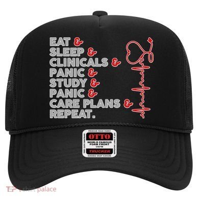 Nurse Eat Sleep Panic Clinicals Repeat Hat