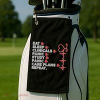 Nurse Eat Sleep Panic Clinicals Repeat Golf Towel thumb 2
