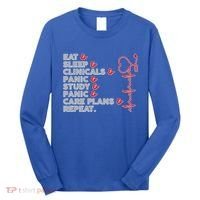 Nurse Eat Sleep Panic Clinicals Repeat Long Sleeve Shirt thumb 0