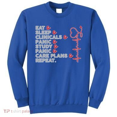 Nurse Eat Sleep Panic Clinicals Repeat Sweatshirt