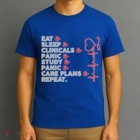 Nurse Eat Sleep Panic Clinicals Repeat T-Shirt thumb 3