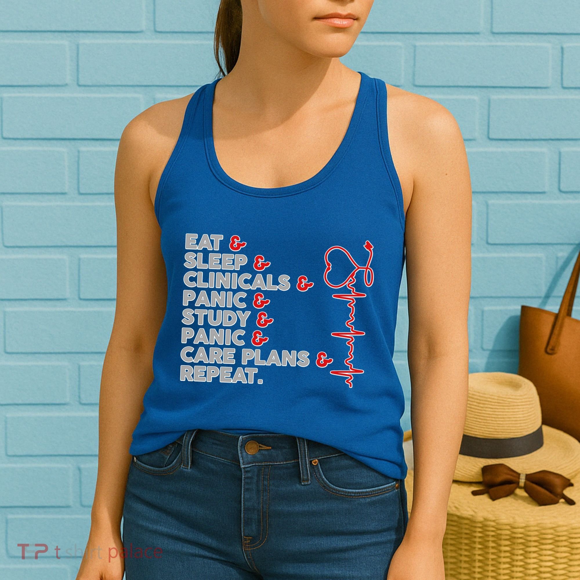 Nurse Eat Sleep Panic Clinicals Repeat Women's Tank Top