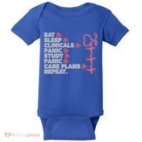 Nurse Eat Sleep Panic Clinicals Repeat Baby Bodysuit thumb 0