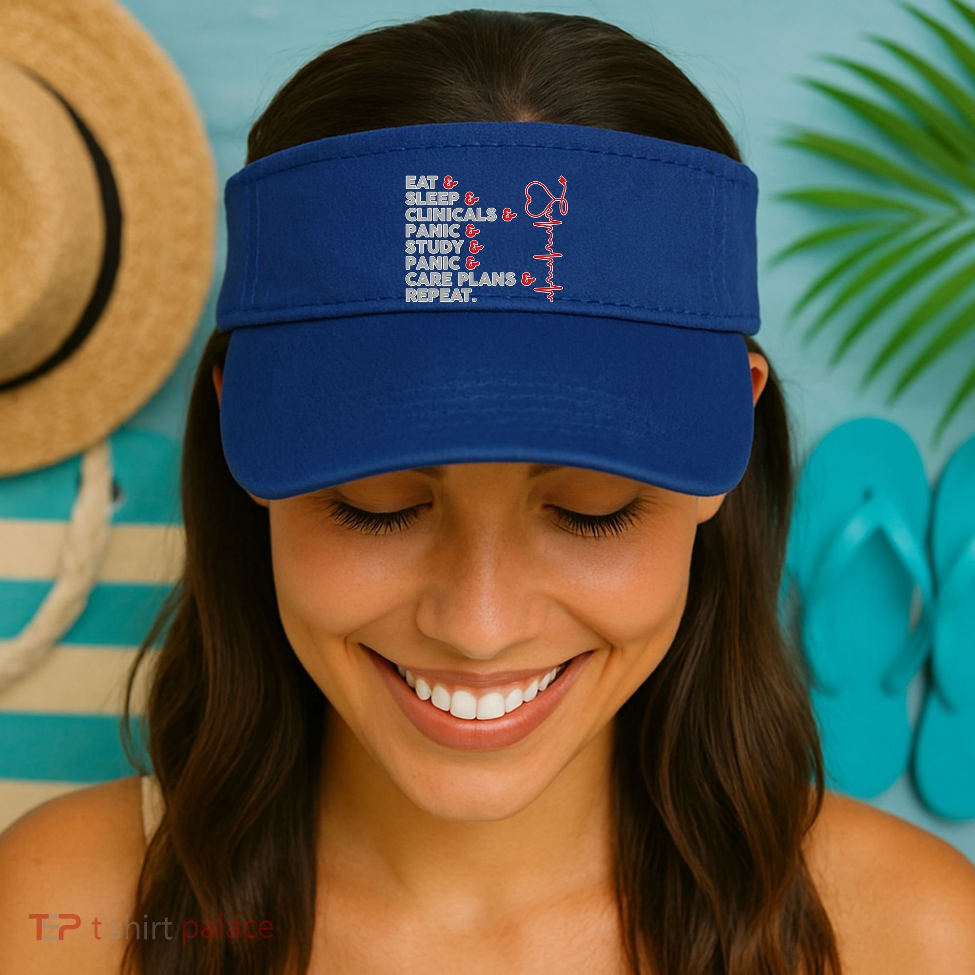Nurse Eat Sleep Panic Clinicals Repeat Visor