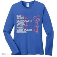 Nurse Eat Sleep Panic Clinicals Repeat Women's Long Sleeve Shirt thumb 0