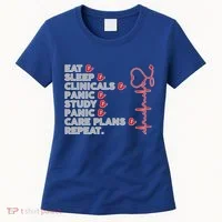 Nurse Eat Sleep Panic Clinicals Repeat Women's T-Shirt thumb 0