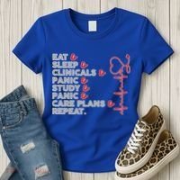 Nurse Eat Sleep Panic Clinicals Repeat Women's T-Shirt thumb 3