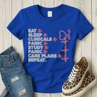 Nurse Eat Sleep Panic Clinicals Repeat Women's T-Shirt thumb 3