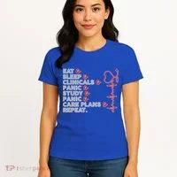 Nurse Eat Sleep Panic Clinicals Repeat Women's T-Shirt thumb 4