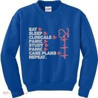 Nurse Eat Sleep Panic Clinicals Repeat Kids Sweatshirt thumb 0