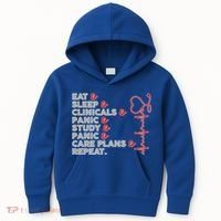 Nurse Eat Sleep Panic Clinicals Repeat Kids Hoodie thumb 0