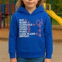 Nurse Eat Sleep Panic Clinicals Repeat Kids Hoodie thumb 3
