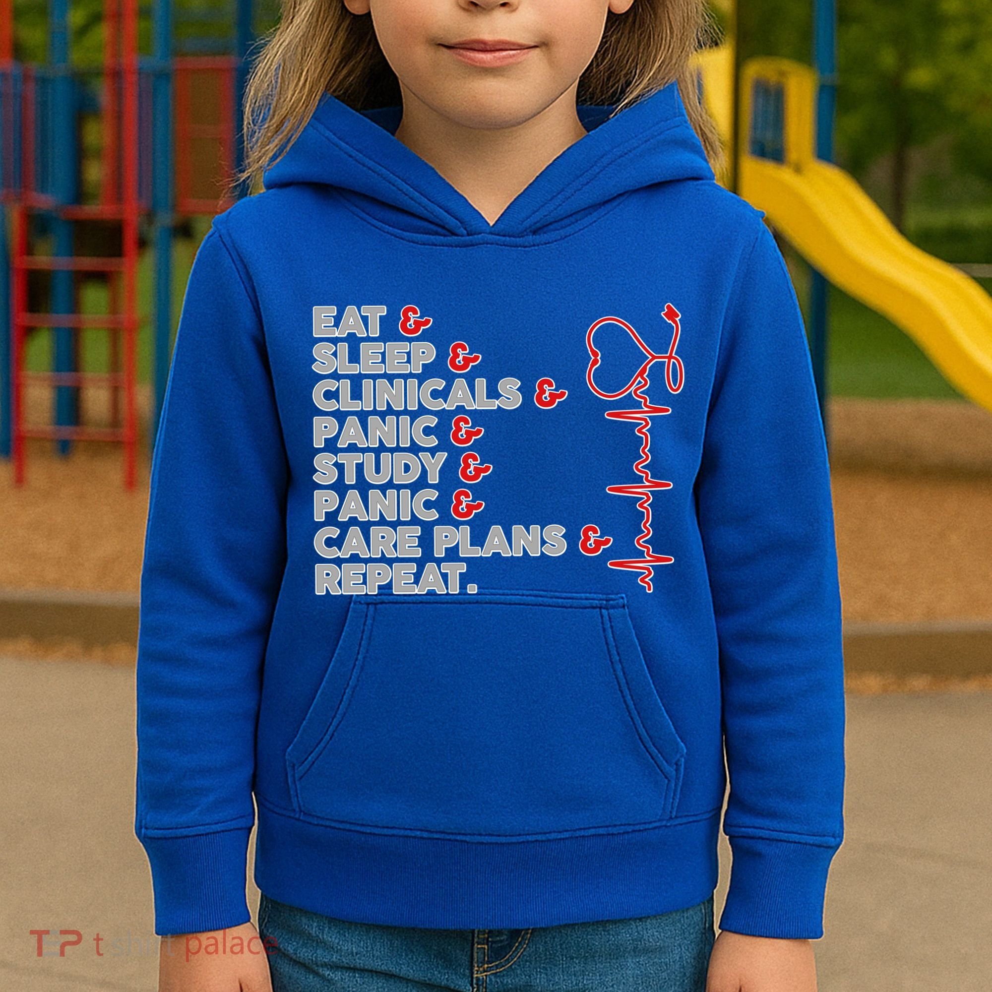 Nurse Eat Sleep Panic Clinicals Repeat Kids Hoodie