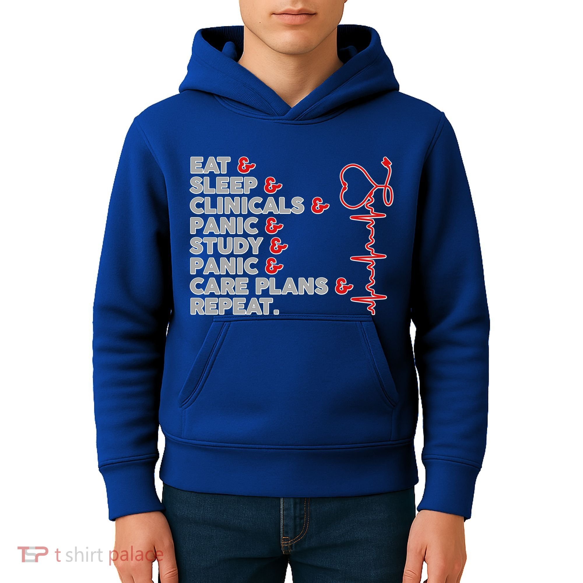 Nurse Eat Sleep Panic Clinicals Repeat Kids Hoodie