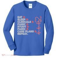 Nurse Eat Sleep Panic Clinicals Repeat Kids Long Sleeve Shirt thumb 0