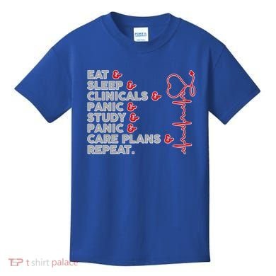 Nurse Eat Sleep Panic Clinicals Repeat Kids T-Shirt