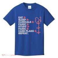 Nurse Eat Sleep Panic Clinicals Repeat Kids T-Shirt thumb 0