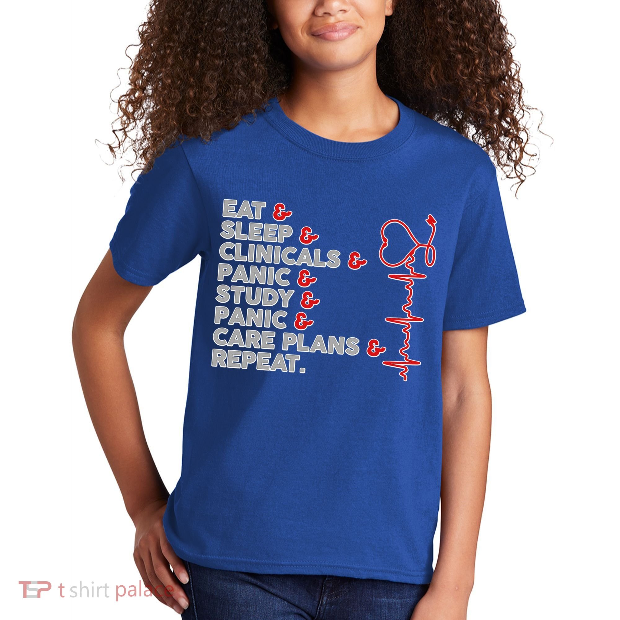 Nurse Eat Sleep Panic Clinicals Repeat Kids T-Shirt