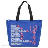 Nurse Eat Sleep Panic Clinicals Repeat Tote Bag thumb 0
