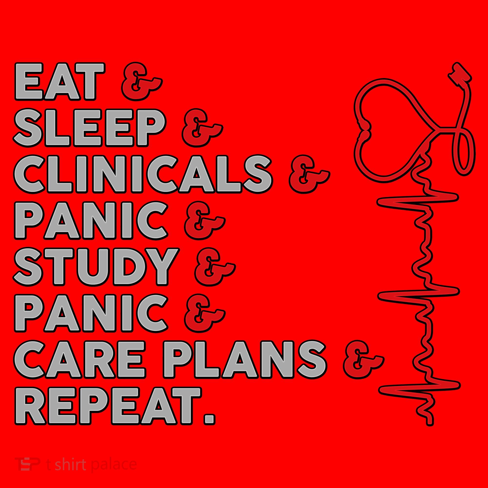 Nurse Eat Sleep Panic Clinicals Repeat Santa Hat
