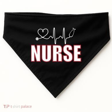 Nurse Heartbeat Logo USA-Made Doggie Bandana