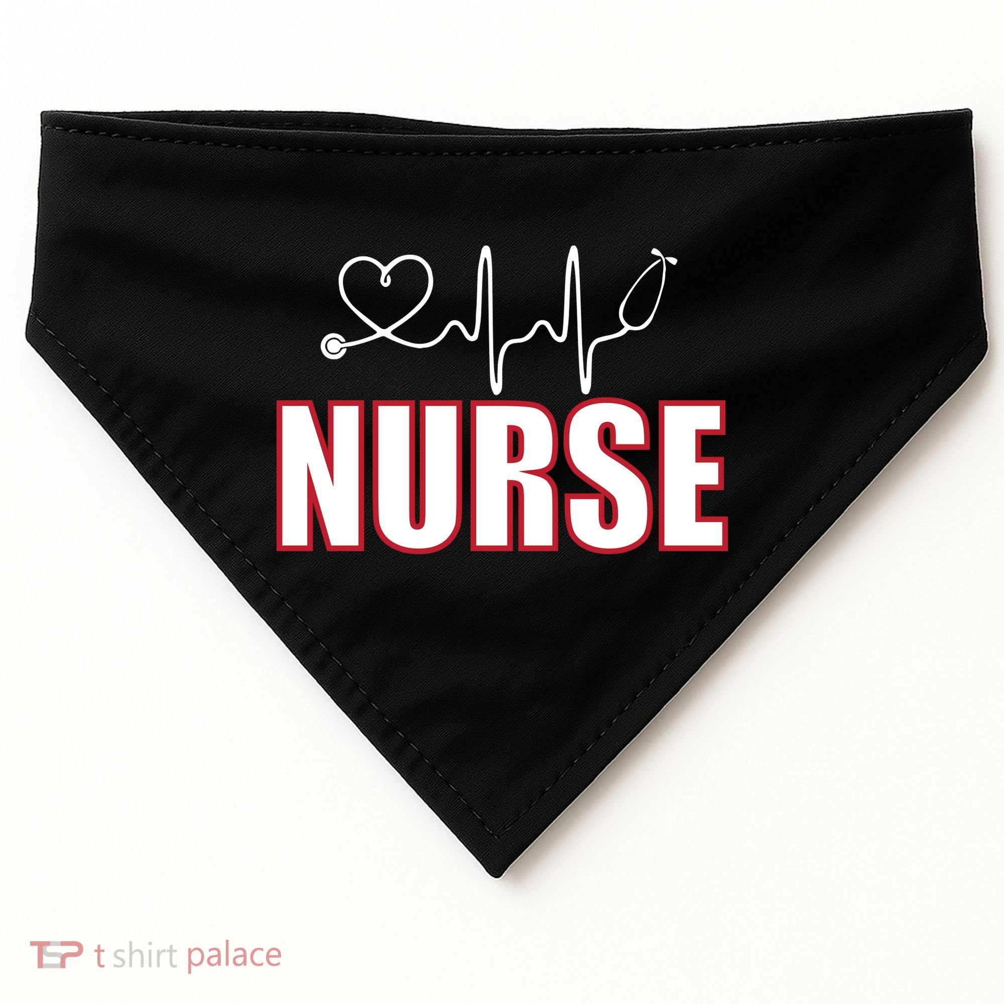 Nurse Heartbeat Logo USA-Made Doggie Bandana