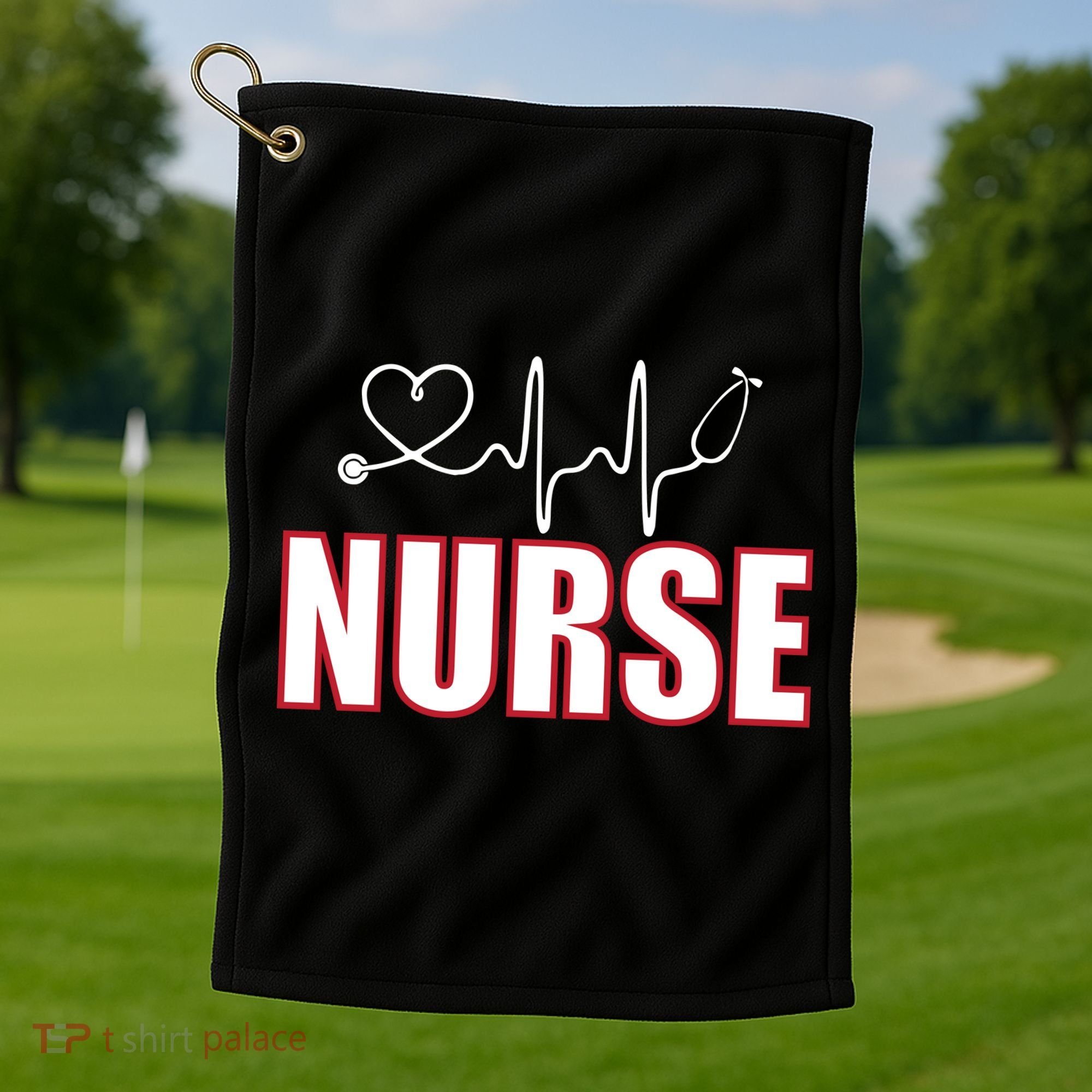 Nurse Heartbeat Logo Golf Towel