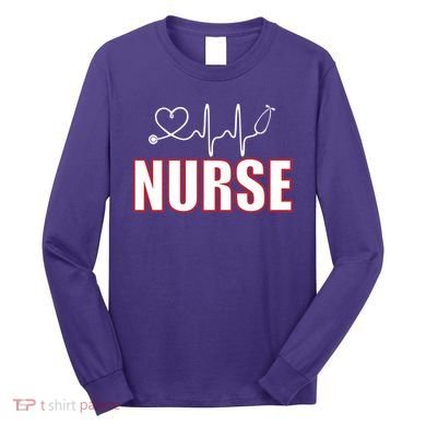 Nurse Heartbeat Logo Long Sleeve Shirt