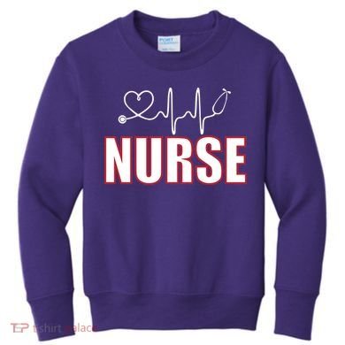 Nurse Heartbeat Logo Kids Sweatshirt