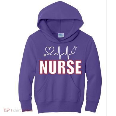 Nurse Heartbeat Logo Kids Hoodie