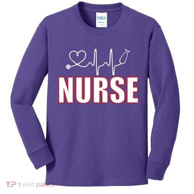 Nurse Heartbeat Logo Kids Long Sleeve Shirt
