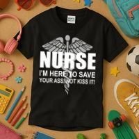 Nurse I'm Here To Save Your Ass Not Kiss It Kids T-Shirt thumb 3