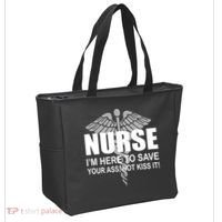 Nurse I'm Here To Save Your Ass Not Kiss It Tote Bag thumb 2